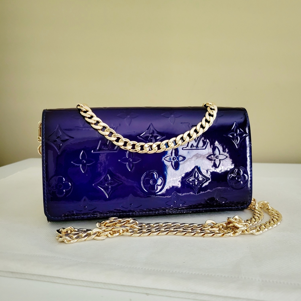 Louis Vuitton Purple Patent Leather Clutch